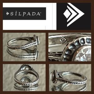 Silpada 925 Silver Size 5.75 CZ Ring 3.97G